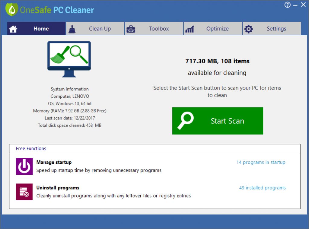 OneSafe PC Cleaner 14.1.1.19 Crack + License Key 2023 (Free Download)